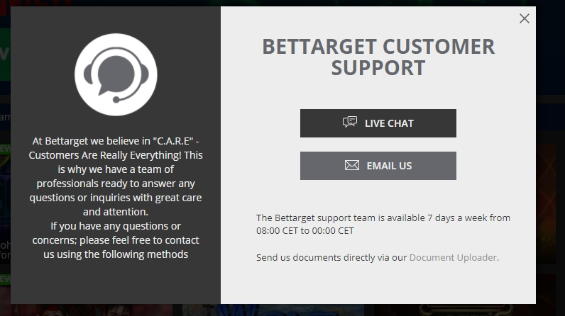 Bettarget support