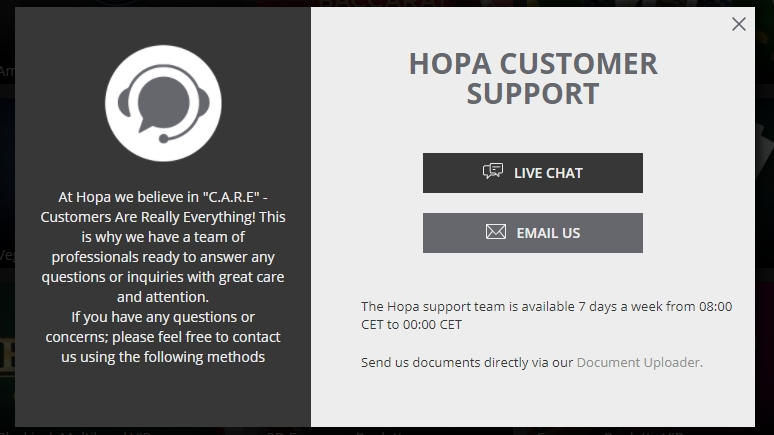 Hopa support