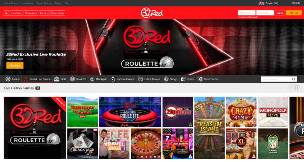 32Red live casino