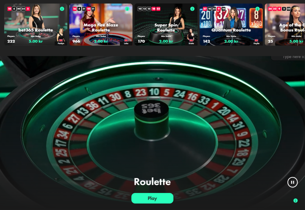 Bet365 live casino