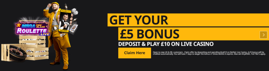 Betfair casino bonus offer