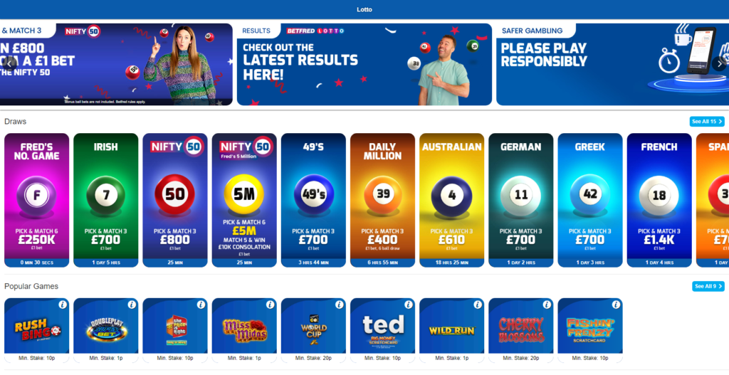 Betfred casino online lotto games