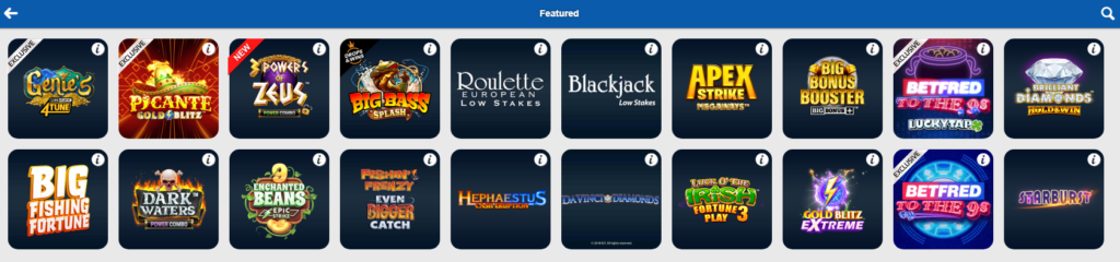 Betfred casino online slots games