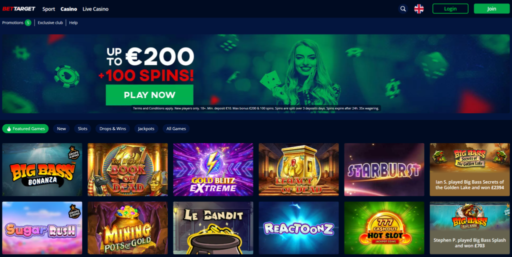 Bettarget casino online games