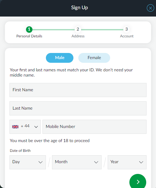 BetVictor mobile registration