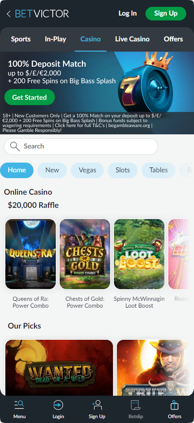 BetVictor mobile casino app