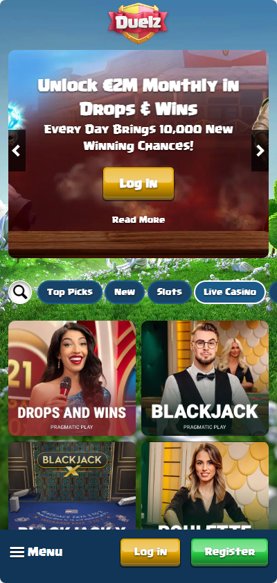 Duelz live casino mobile