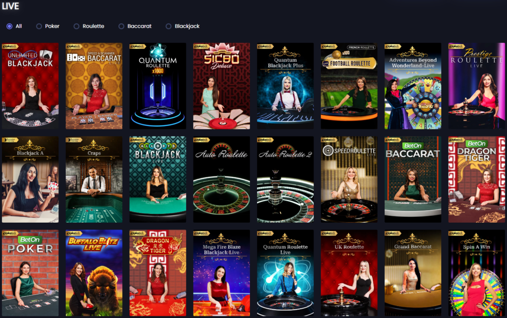 Gatobet live casino games