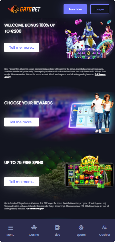 Gatobet mobile casino bonus