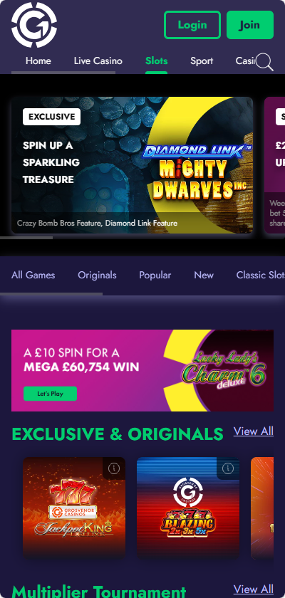 Grosvenor Casino mobile slots app