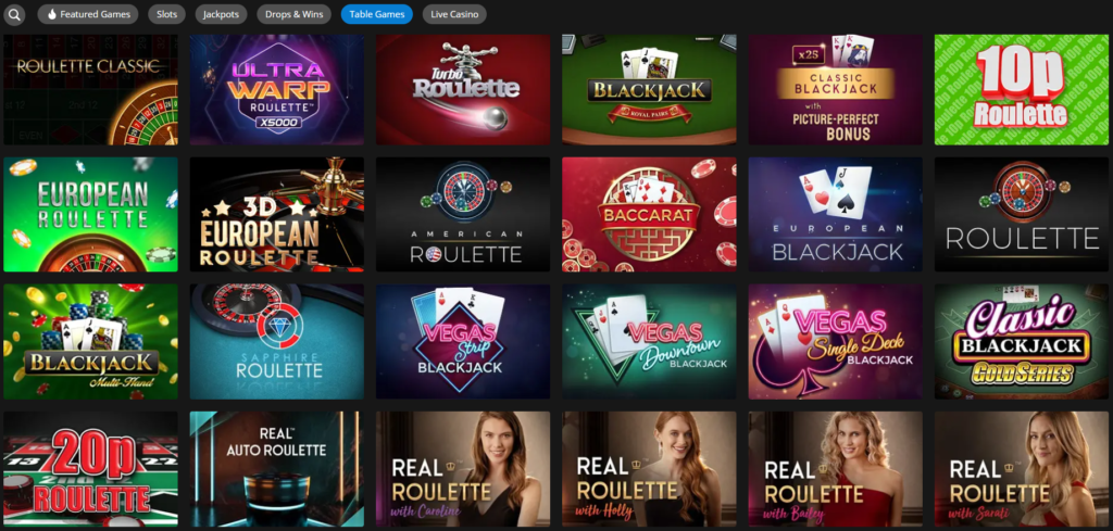 Hopa casino table games