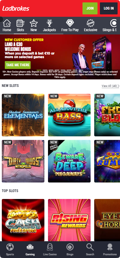 Ladbrokes mobile casino slots games