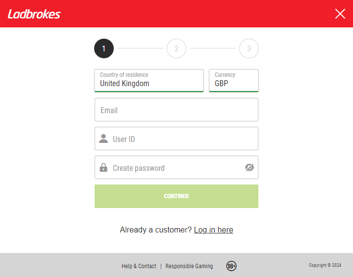 Ladbrokes Casino register