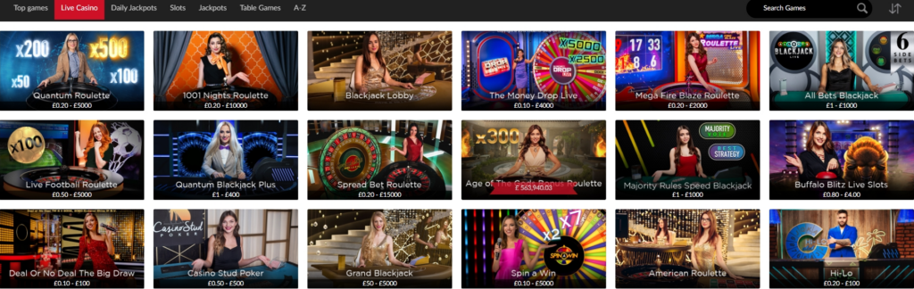 Mansion Casino online live games