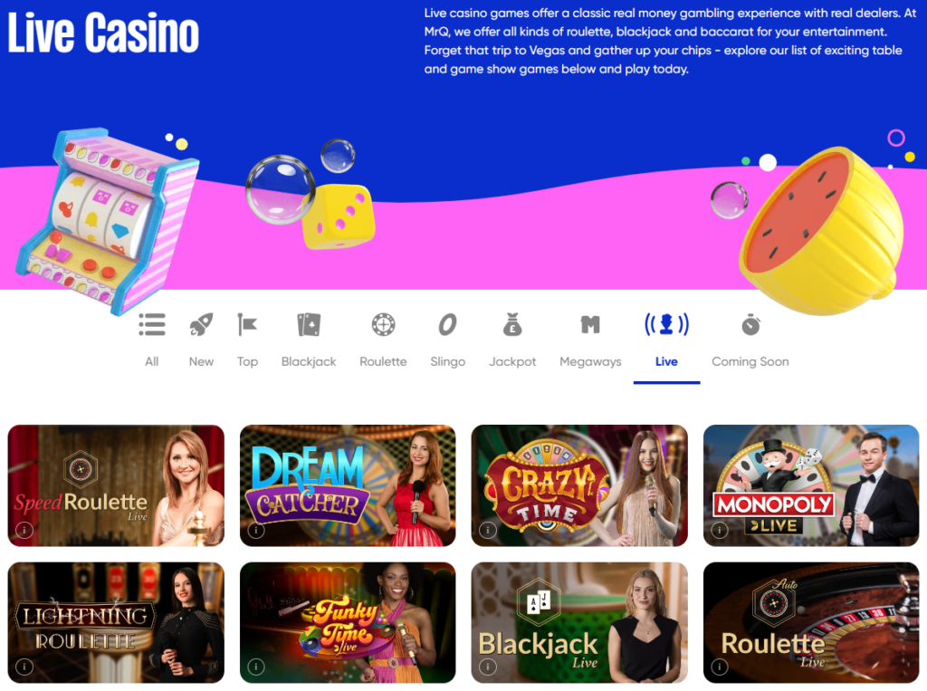 MrQ live casino games