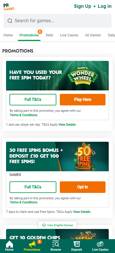 Paddy Power mobile casino promotions