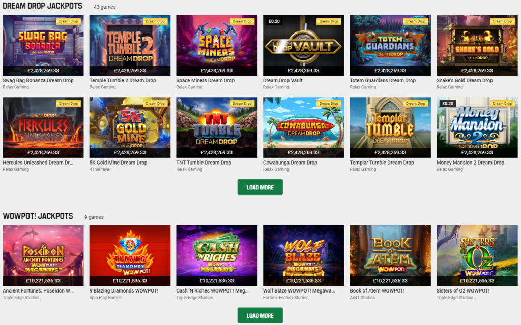 Unibet casino jackpots games