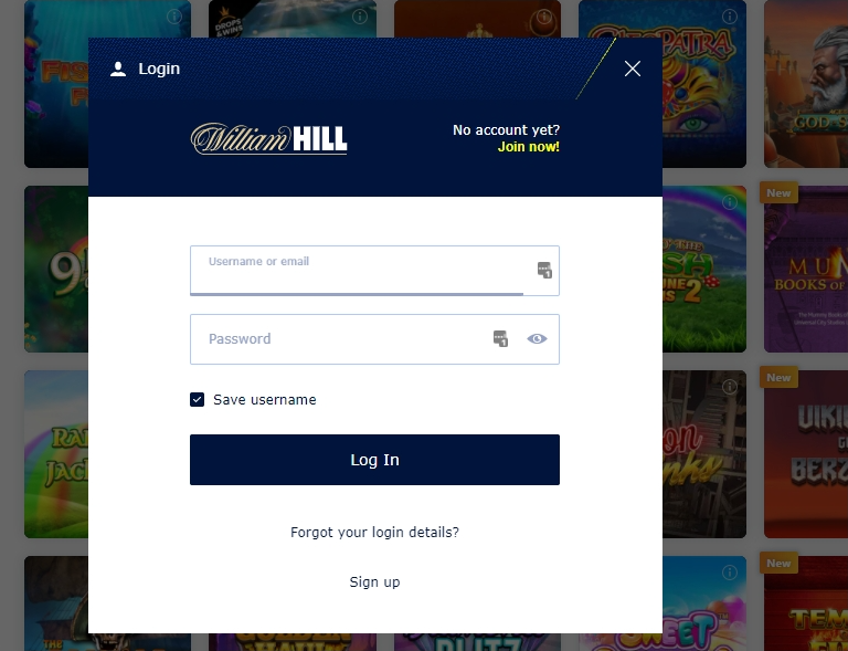 William Hill register